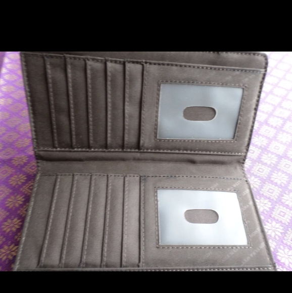 Montana West brown leather zip & snap close wallet braided detail - Picture 8 of 10